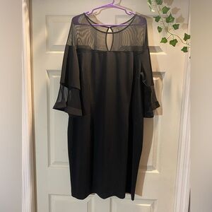 Lane Bryant Black Dress with Sheer Sleeves